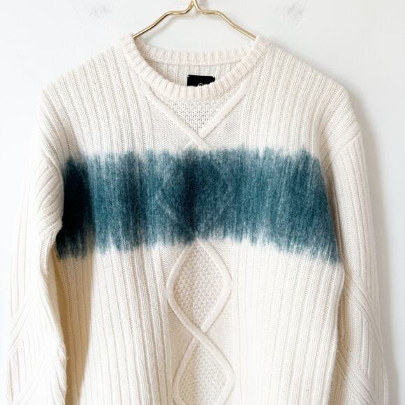 Victorinox Gradient Off White Wool Cable Knit Sweater S - Picture 2 of 6